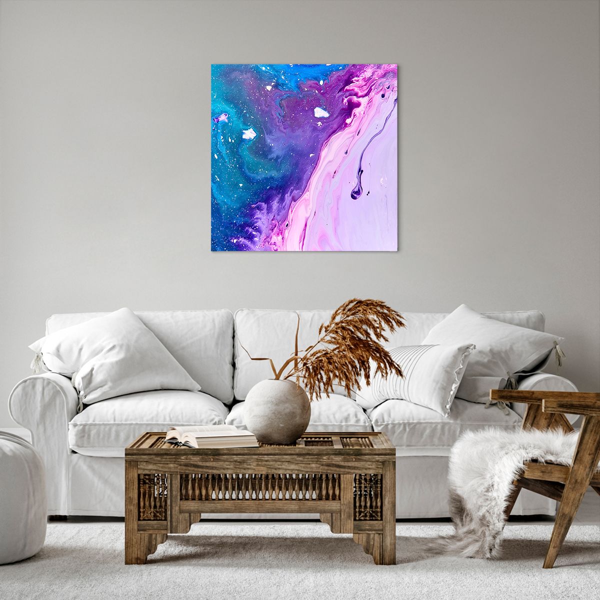Obraz Na Płótnie - Kompozycja Błekit - 60X60 Cm - Ac60X60-3824