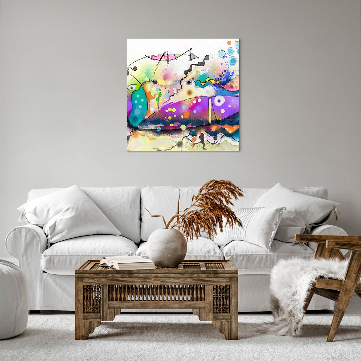 Obraz Na Płótnie - Ryby Pastele  - 60X60 Cm - Ac60X60-4096