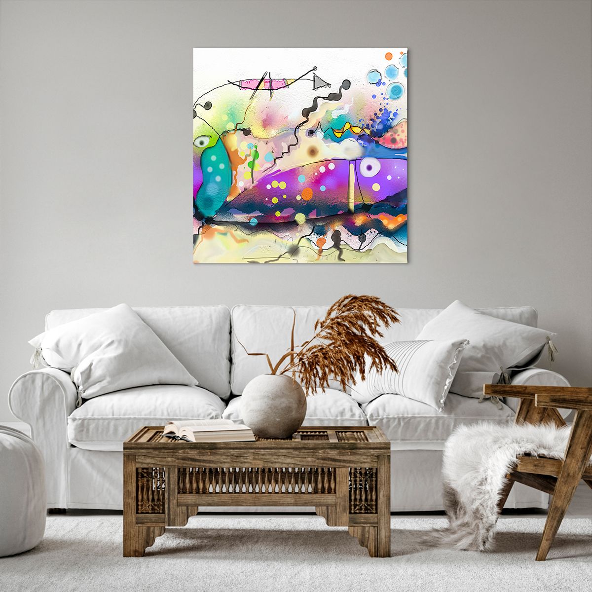 Obraz Na Płótnie - Ryby Pastele  - 70X70 Cm - Ac70X70-4096