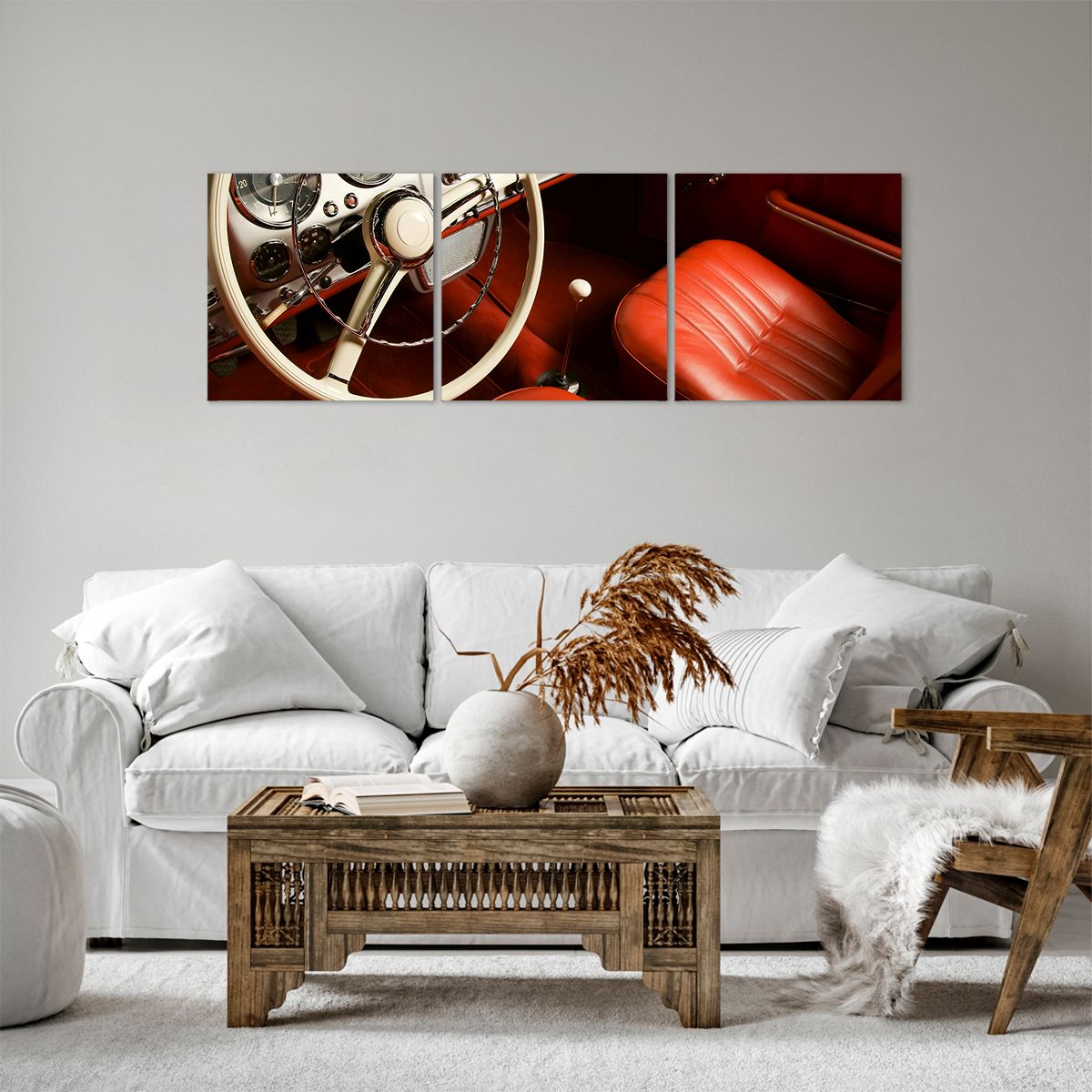 Obraz Na Płótnie - Samochód Retro - 120X40 Cm - Ca120X40-0149