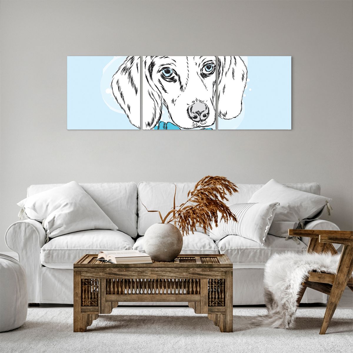 Obraz Na Płótnie - Pies Elegant - 120X40 Cm - Ca120X40-3114