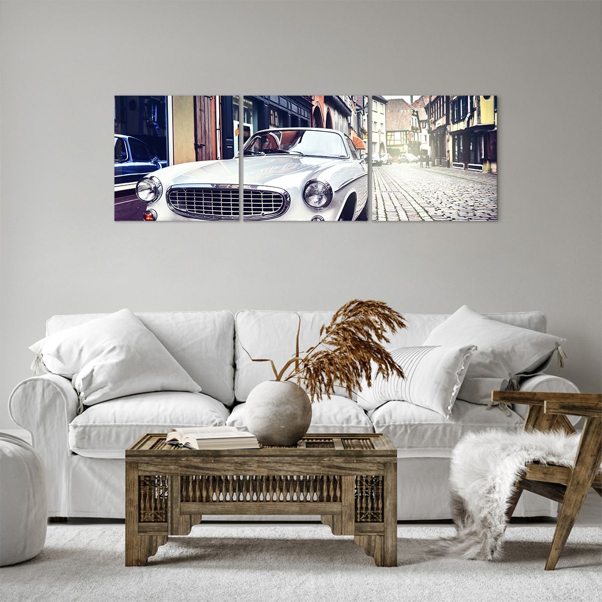 Obraz Na Płótnie - Samochód Uliczka - 120X40 Cm - Ca120X40-3677