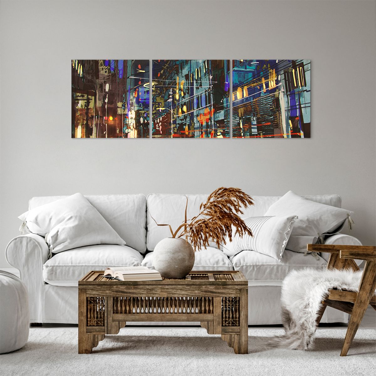 Obraz Na Płótnie - Miasto Centrum Auto - 120X40 Cm - Ca120X40-3787