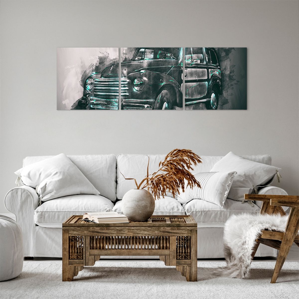 Obraz Na Płótnie - Samochód Retro  - 120X40 Cm - Ca120X40-3834