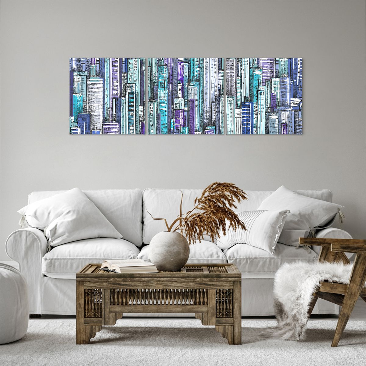 Obraz Na Płótnie - Drapacze Chmur - 120X40 Cm - Ca120X40-3857