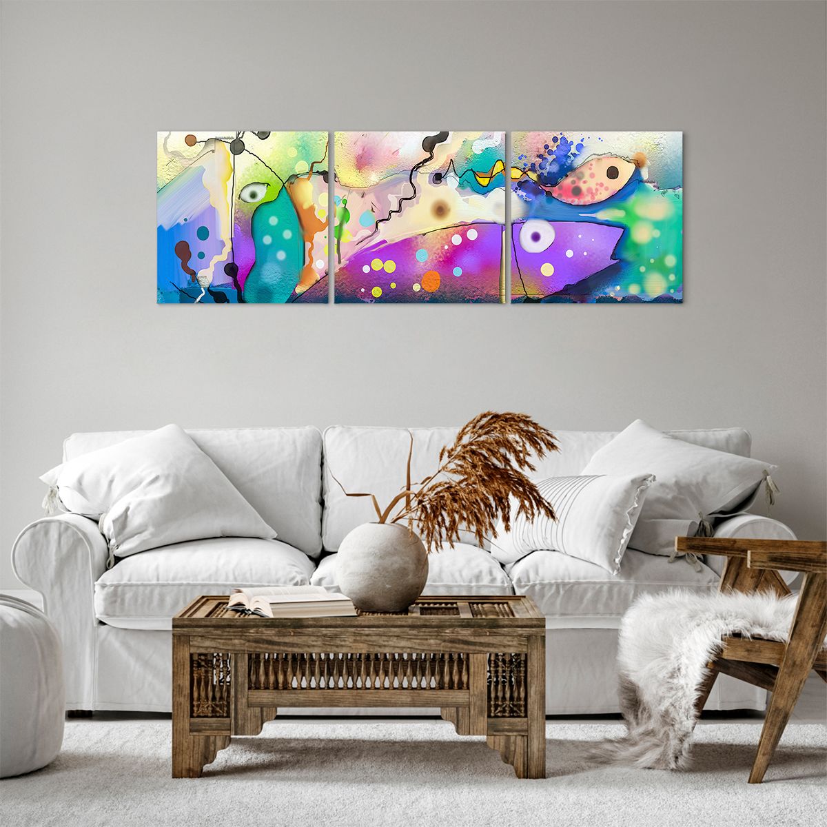 Obraz Na Płótnie - Ryby Pastele  - 120X40 Cm - Ca120X40-4096