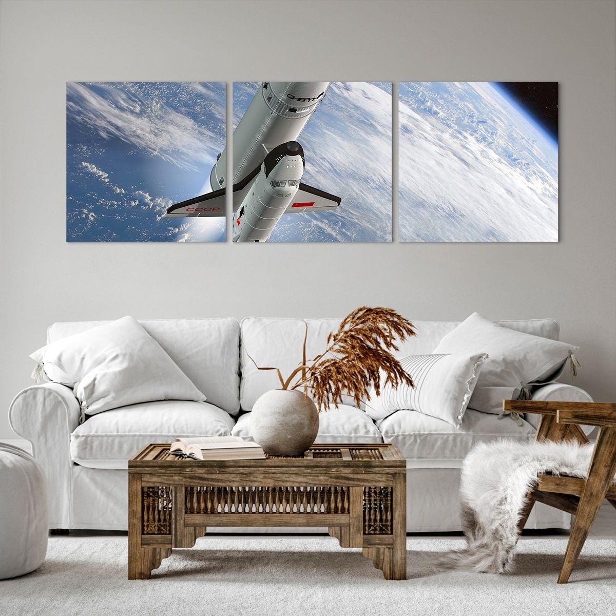 Obraz Na Płótnie - Sputnik Orbita - 150X50 Cm - Ca150X50-0496