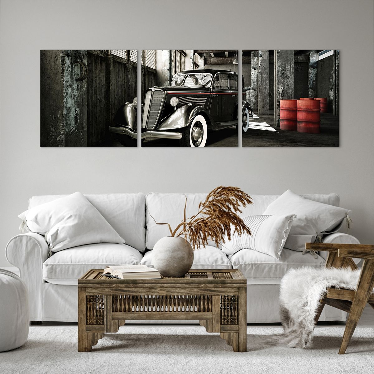 Obraz Na Płótnie - Samochód Garaż  - 150X50 Cm - Ca150X50-2557