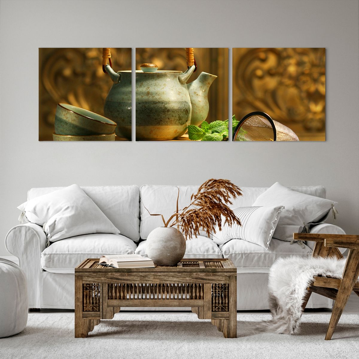 Obraz Na Płótnie - Imbryk Herbata - 150X50 Cm - Ca150X50-2628