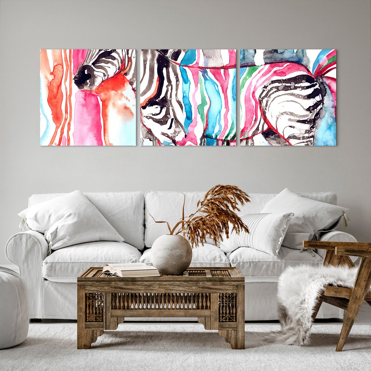 Obraz Na Płótnie - Zebra Rysunek - 150X50 Cm - Ca150X50-3075