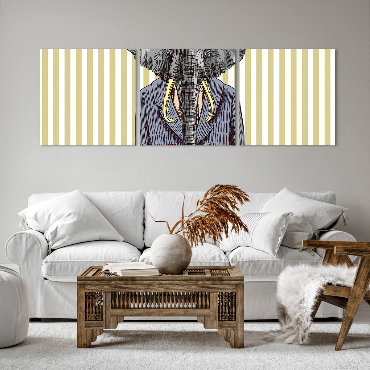 Obraz Na Płótnie - Słoń Elegant  - 150X50 Cm - Ca150X50-3209