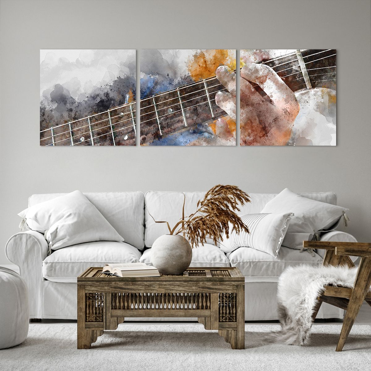 Obraz Na Płótnie - Muzyka Gitara Artysta - 150X50 Cm - Ca150X50-3448