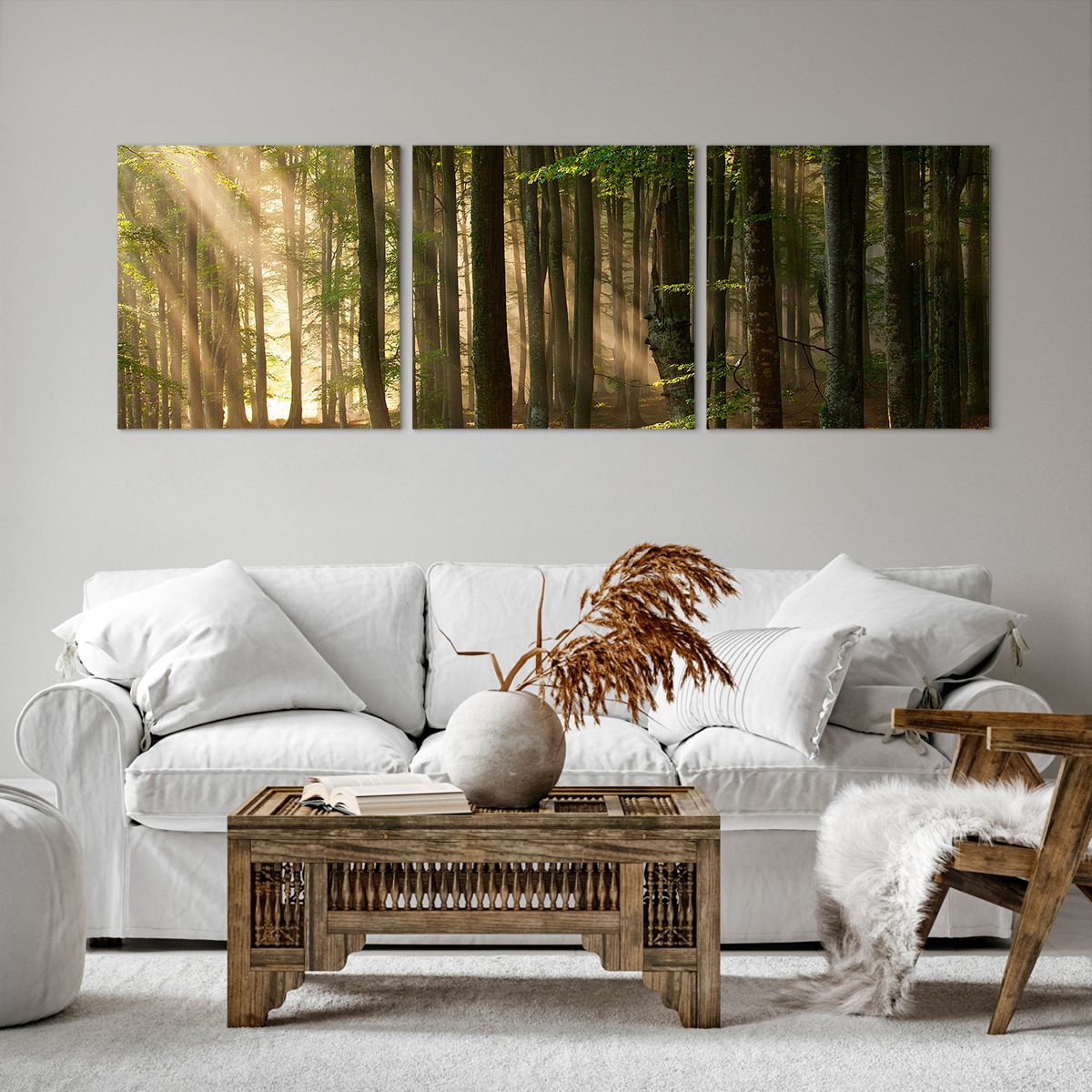 Obraz Na Płótnie - Las Drzewa Chrust  - 150X50 Cm - Ca150X50-3628