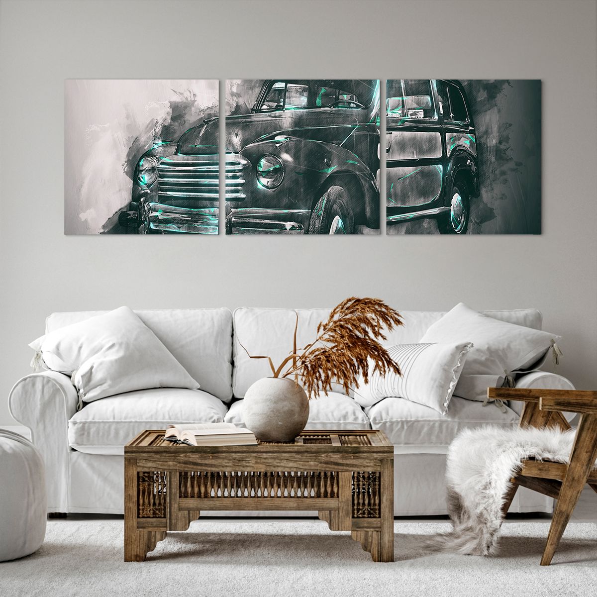 Obraz Na Płótnie - Samochód Retro  - 150X50 Cm - Ca150X50-3834