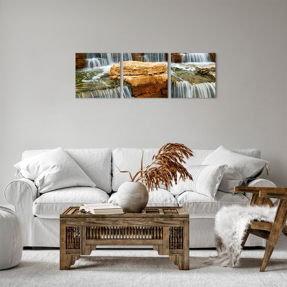 Obraz Na Płótnie - Kaskada Wodna - 90X30 Cm - Ca90X30-0122
