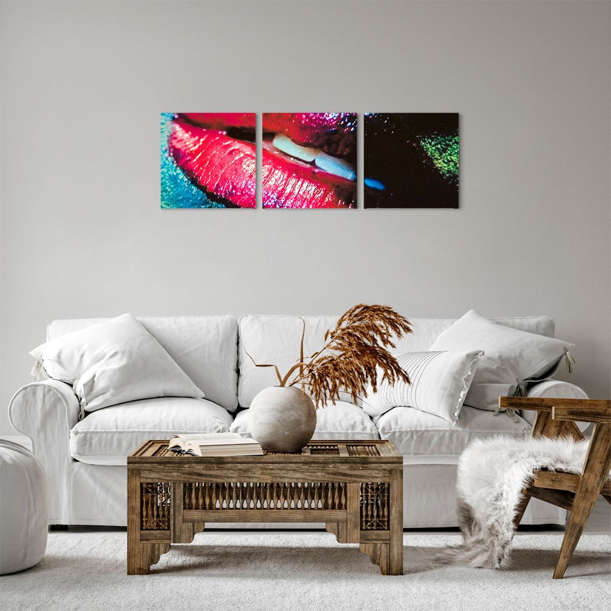 Obraz Na Płótnie - Kobieta Usta  - 90X30 Cm - Ca90X30-0231