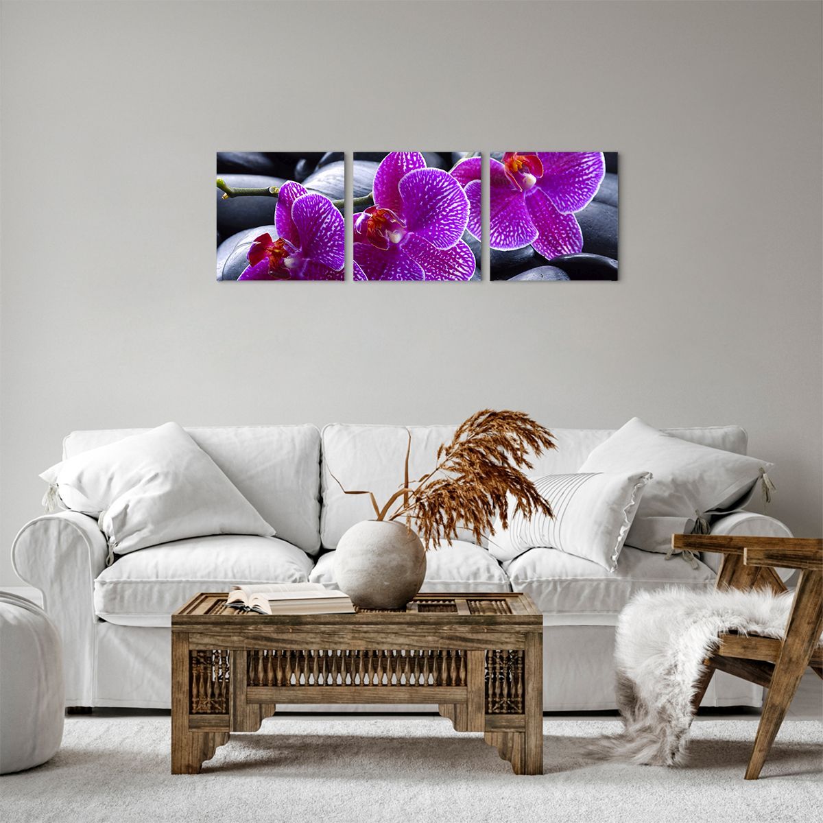 Obraz Na Płótnie - Storczyk Kamień - 90X30 Cm - Ca90X30-0440