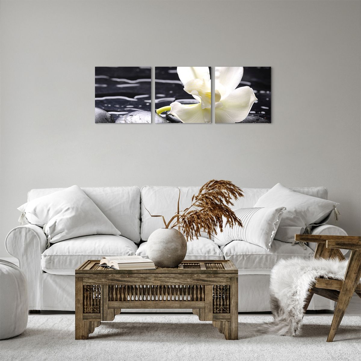 Obraz Na Płótnie - Storczyk Kamień - 90X30 Cm - Ca90X30-0444