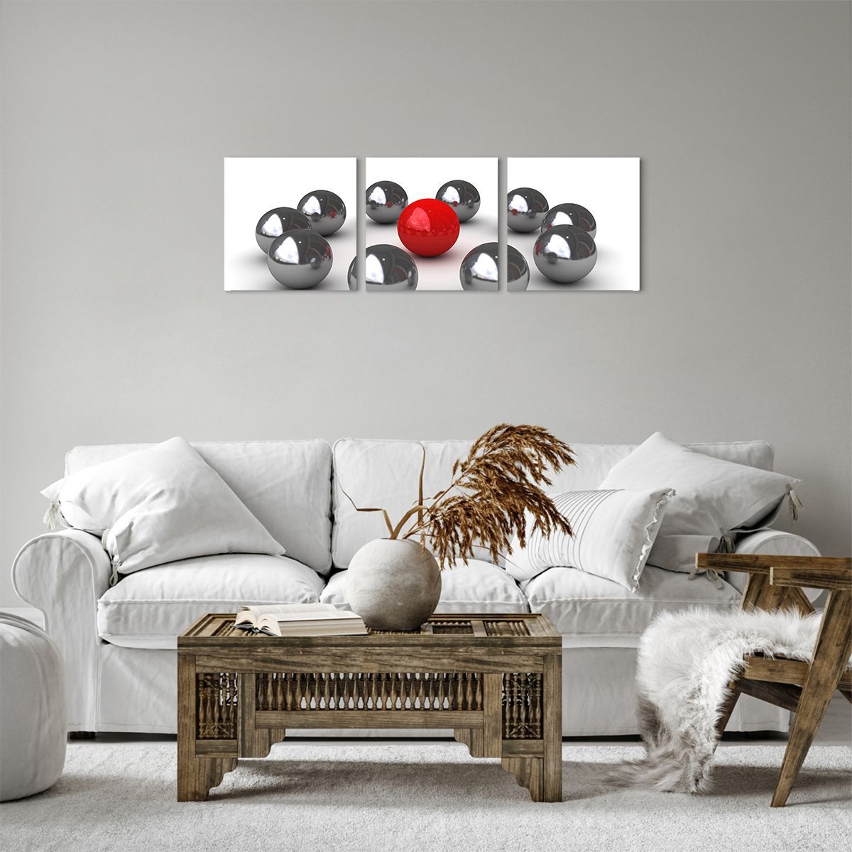 Obraz Na Płótnie - Kule Kompozycja - 90X30 Cm - Ca90X30-1386