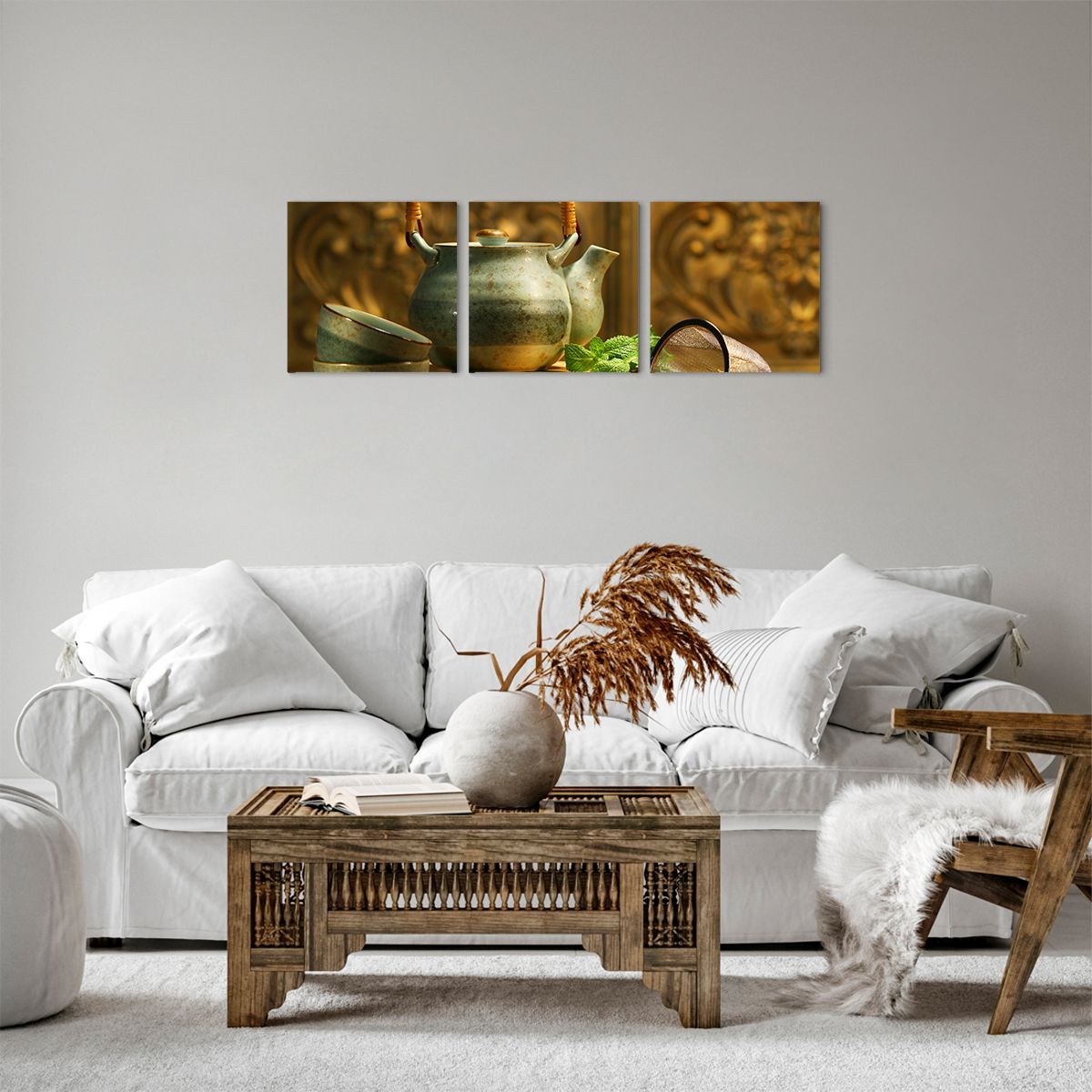 Obraz Na Płótnie - Imbryk Herbata - 90X30 Cm - Ca90X30-2628