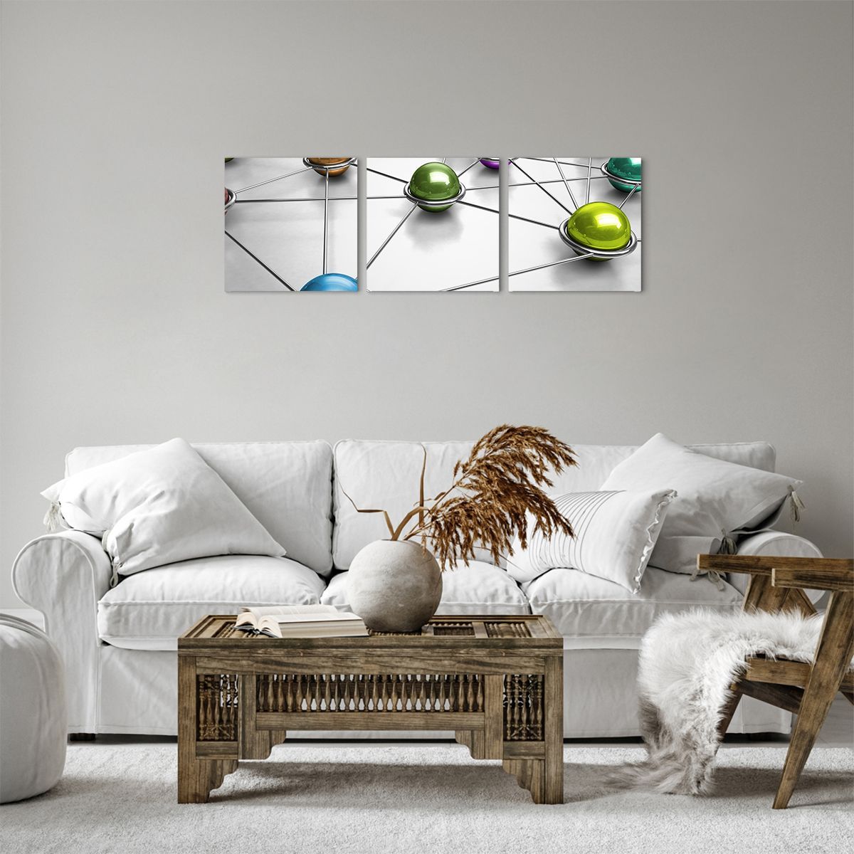 Obraz Na Płótnie - Kompozycja Kule - 90X30 Cm - Ca90X30-2659