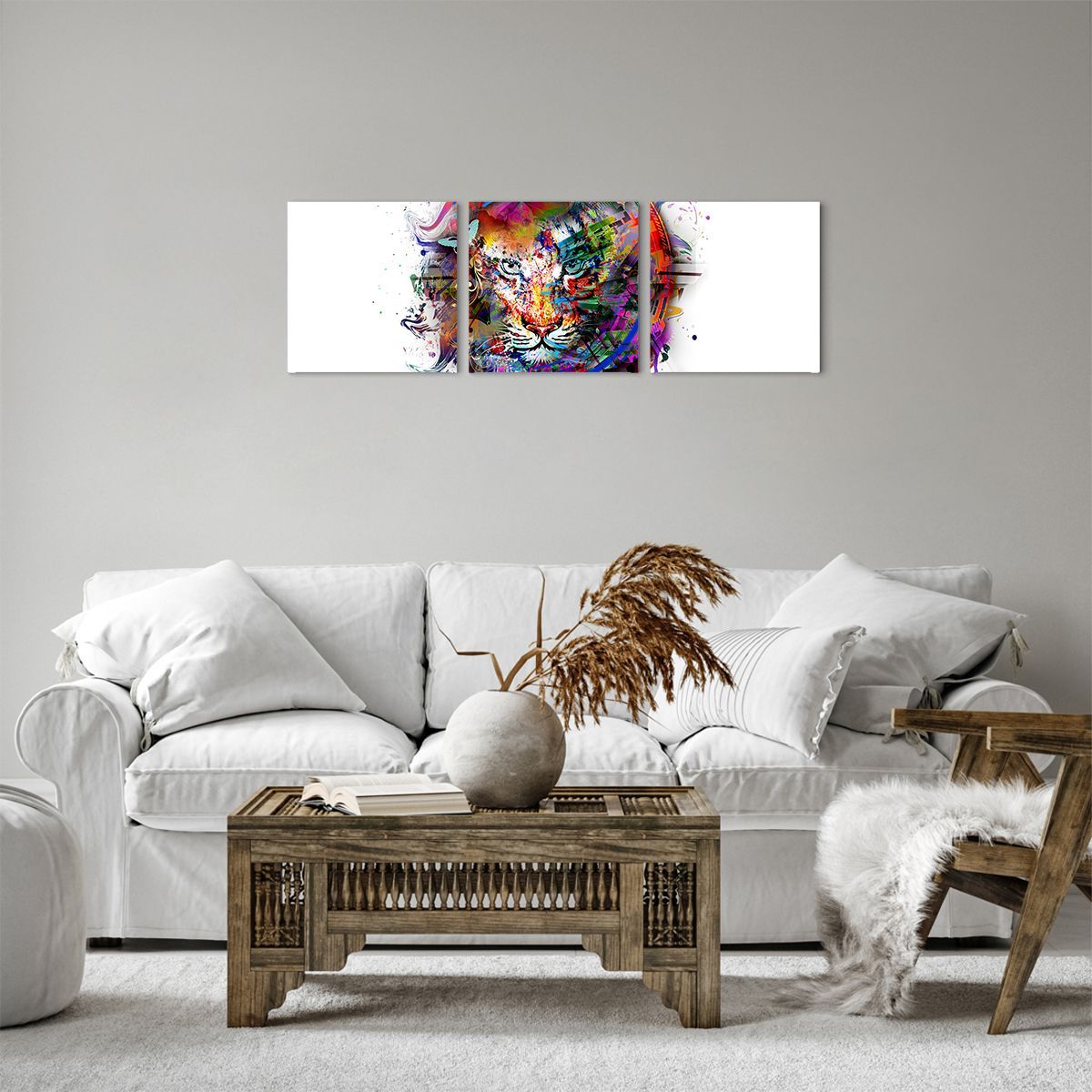 Obraz Na Płótnie - Tygrys Rysunek - 90X30 Cm - Ca90X30-2830