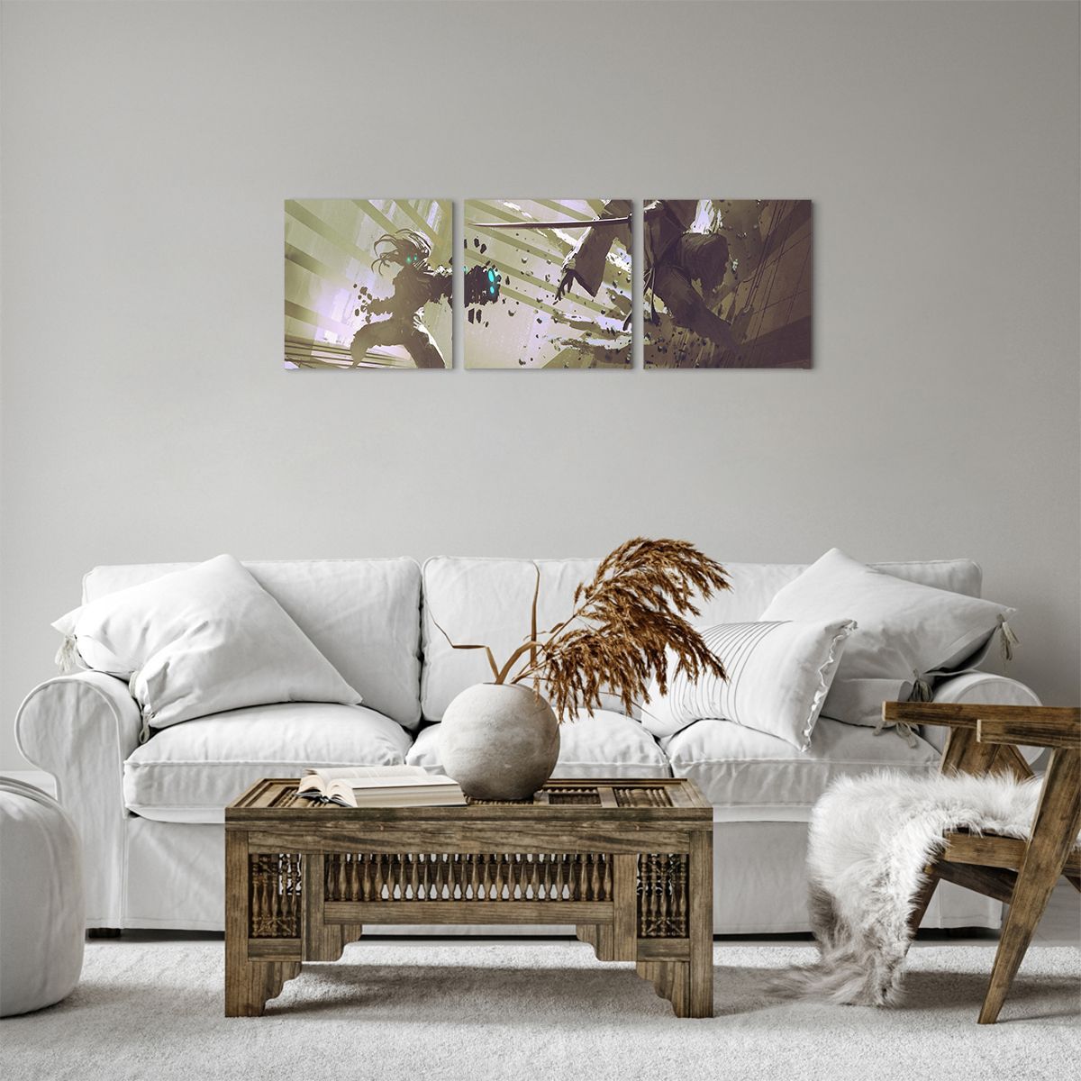 Obraz Na Płótnie - Roboty Walka - 90X30 Cm - Ca90X30-2912
