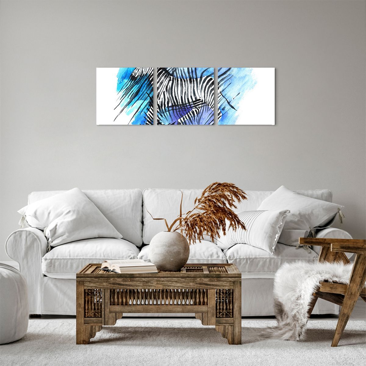 Obraz Na Płótnie - Zebra Rysunek - 90X30 Cm - Ca90X30-2986