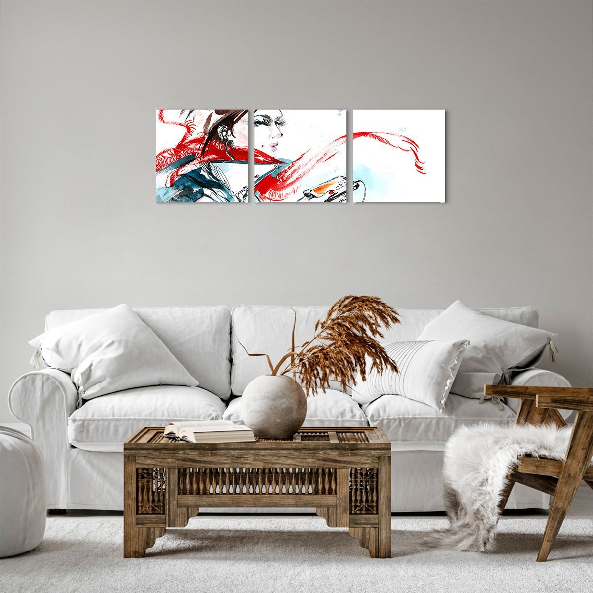 Obraz Na Płótnie - Kobieta Rysunek - 90X30 Cm - Ca90X30-3015