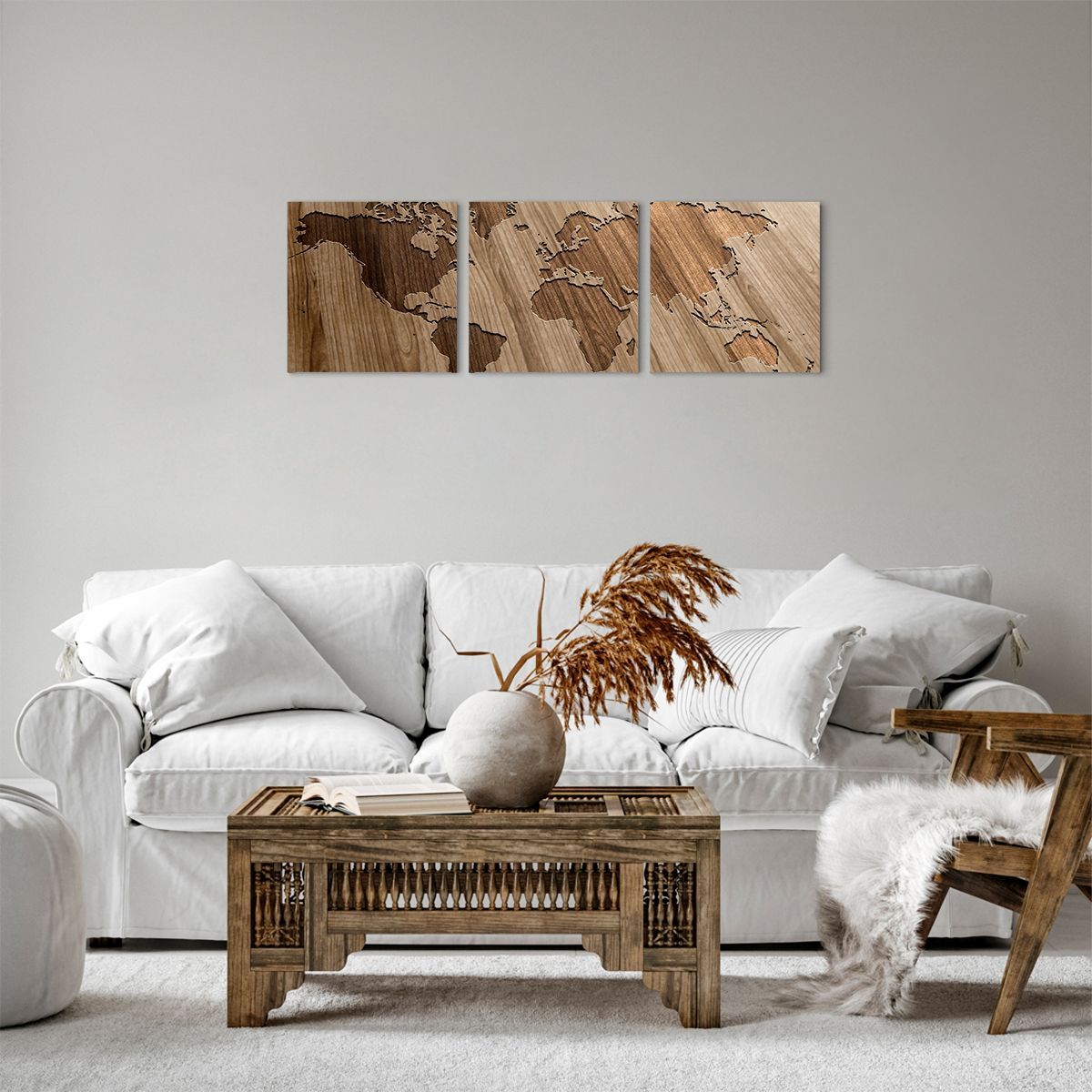 Obraz Na Płótnie - Mapa Kontynent - 90X30 Cm - Ca90X30-3042