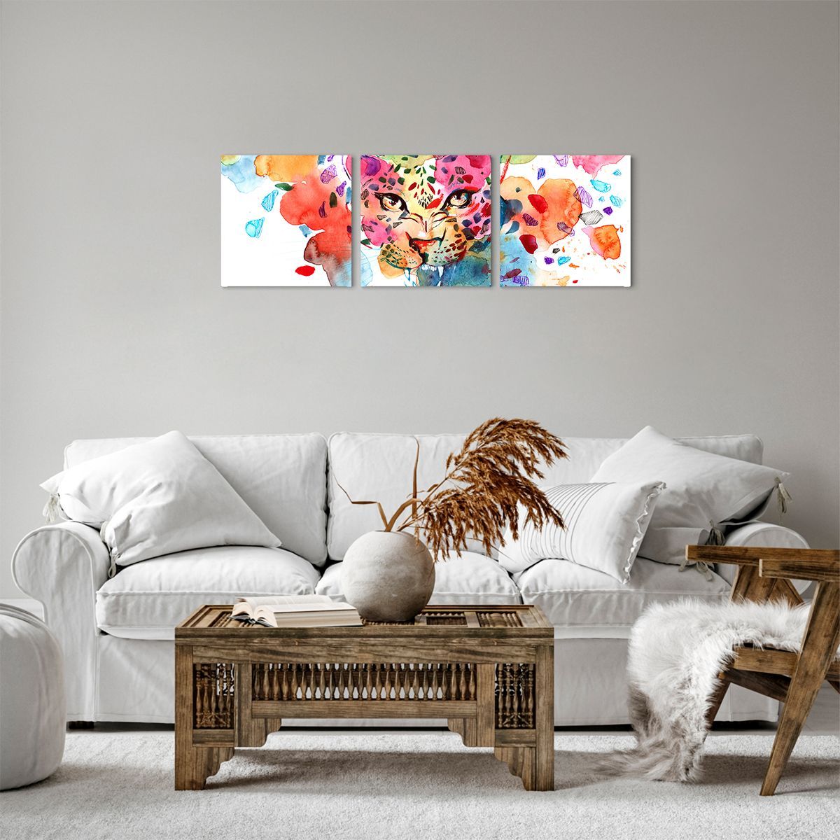 Obraz Na Płótnie - Pantera Rysunek - 90X30 Cm - Ca90X30-3068