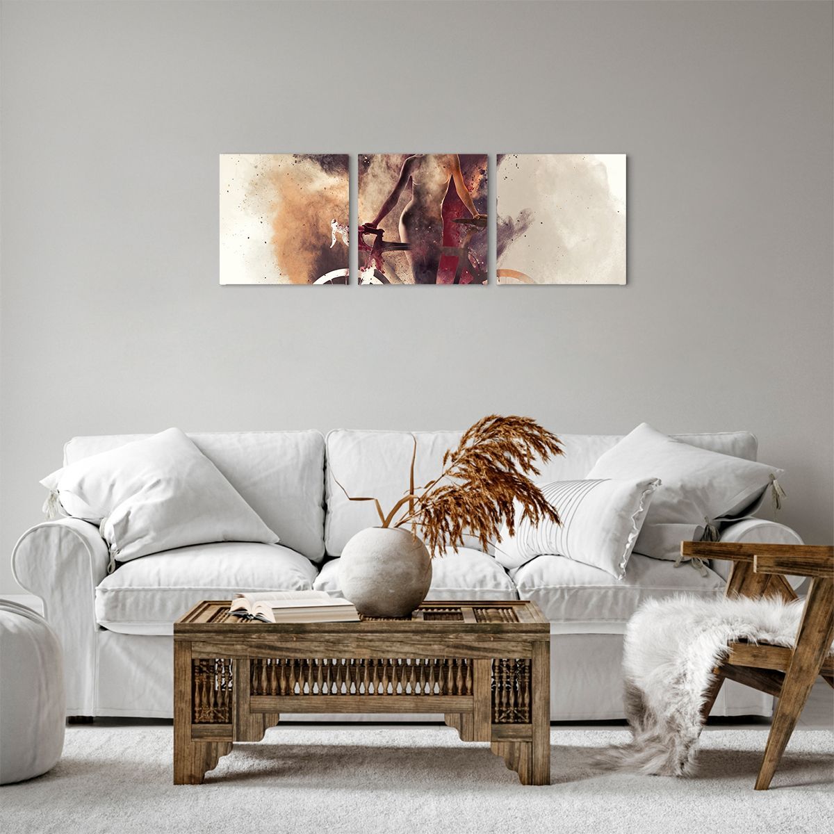 Obraz Na Płótnie - Kobieta Rower - 90X30 Cm - Ca90X30-3136