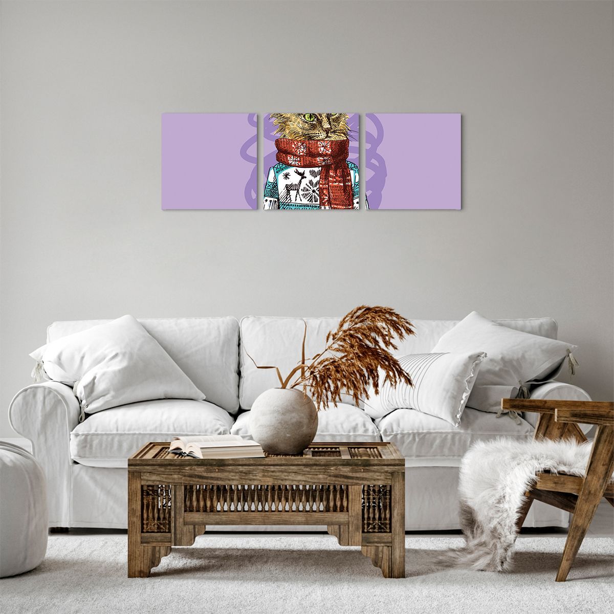 Obraz Na Płótnie - Kot Elegant - 90X30 Cm - Ca90X30-3201