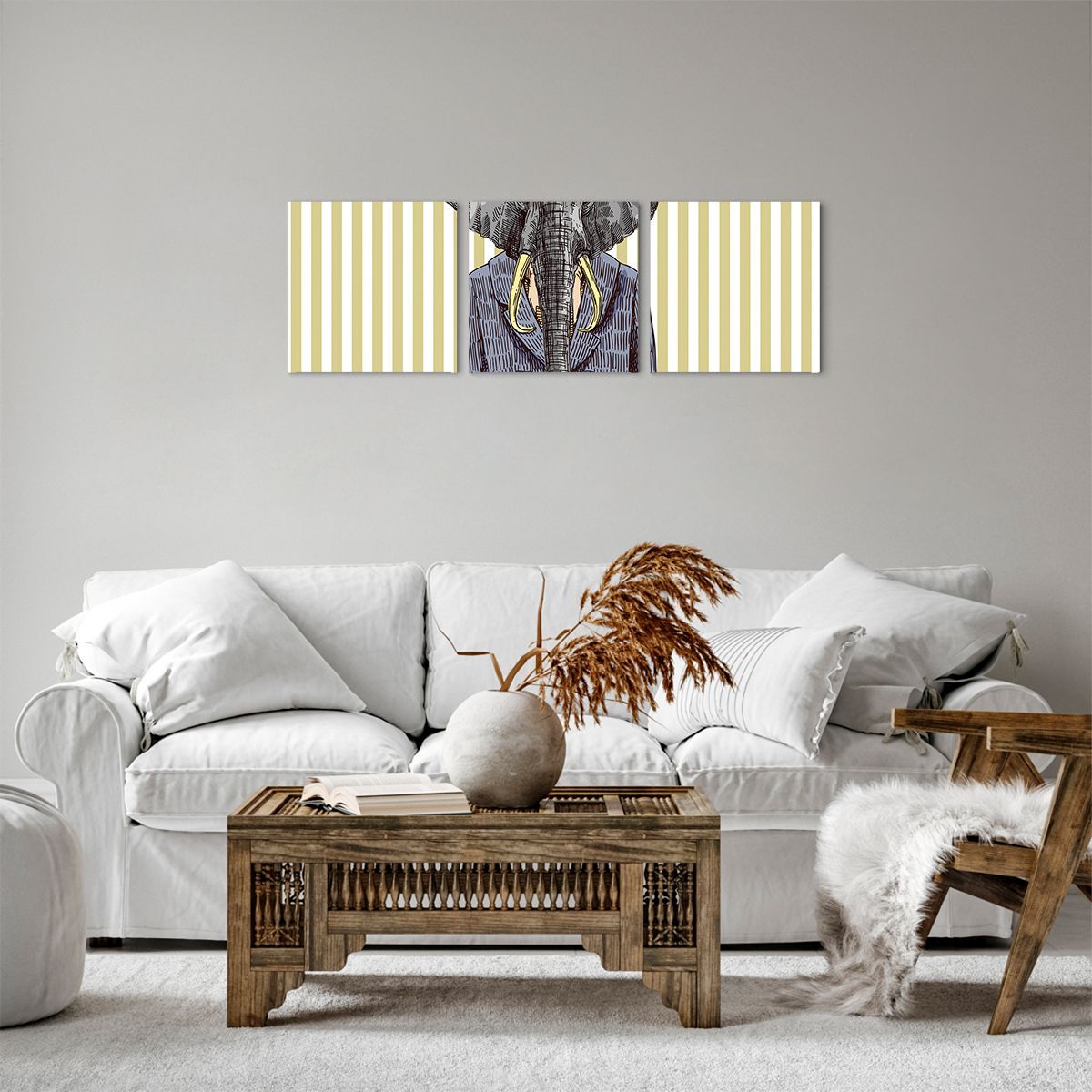 Obraz Na Płótnie - Słoń Elegant  - 90X30 Cm - Ca90X30-3209