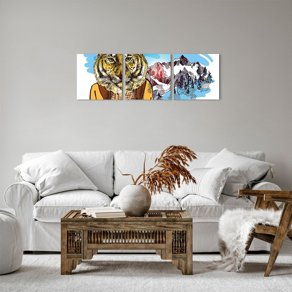 Obraz Na Płótnie - Tygrys Elegant - 90X30 Cm - Ca90X30-3210