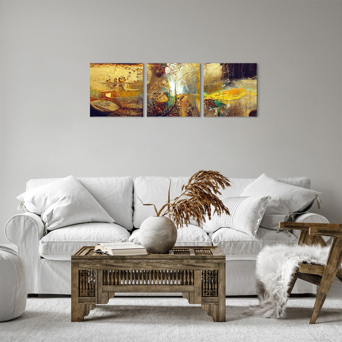 Obraz Na Płótnie - Kompozycja Barw  - 90X30 Cm - Ca90X30-3483