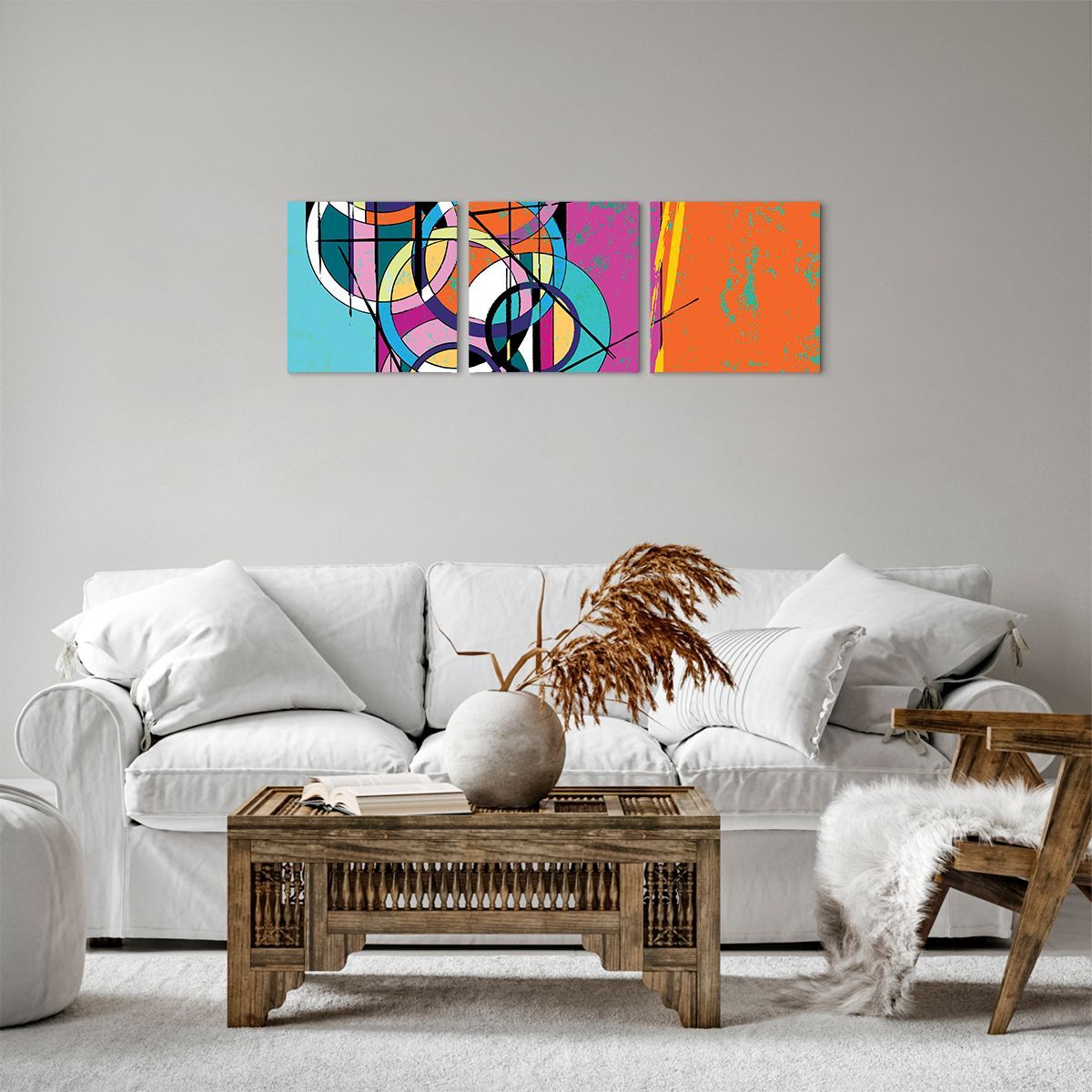 Obraz Na Płótnie - Abstrakcja Kolor - 90X30 Cm - Ca90X30-3601