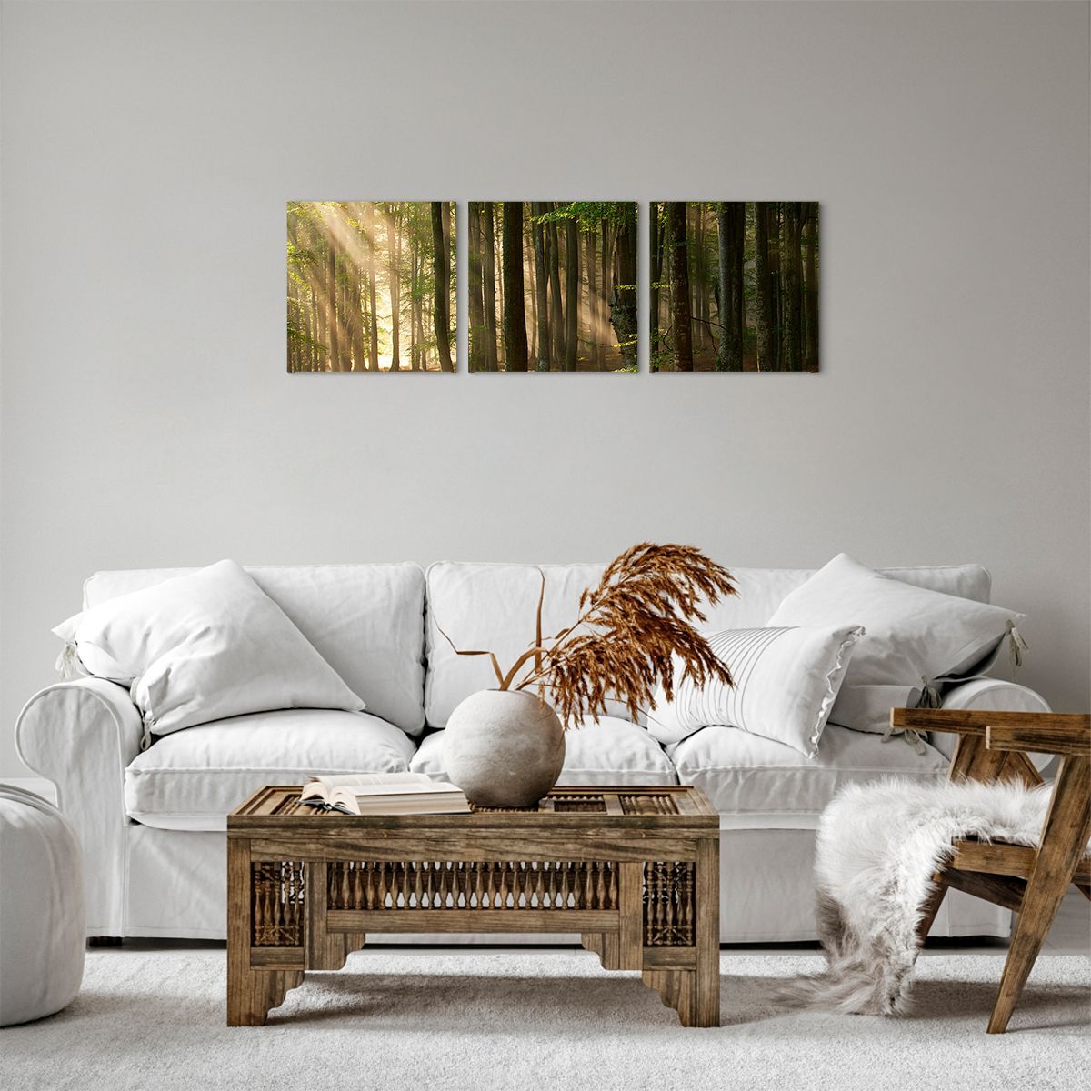 Obraz Na Płótnie - Las Drzewa Chrust  - 90X30 Cm - Ca90X30-3628