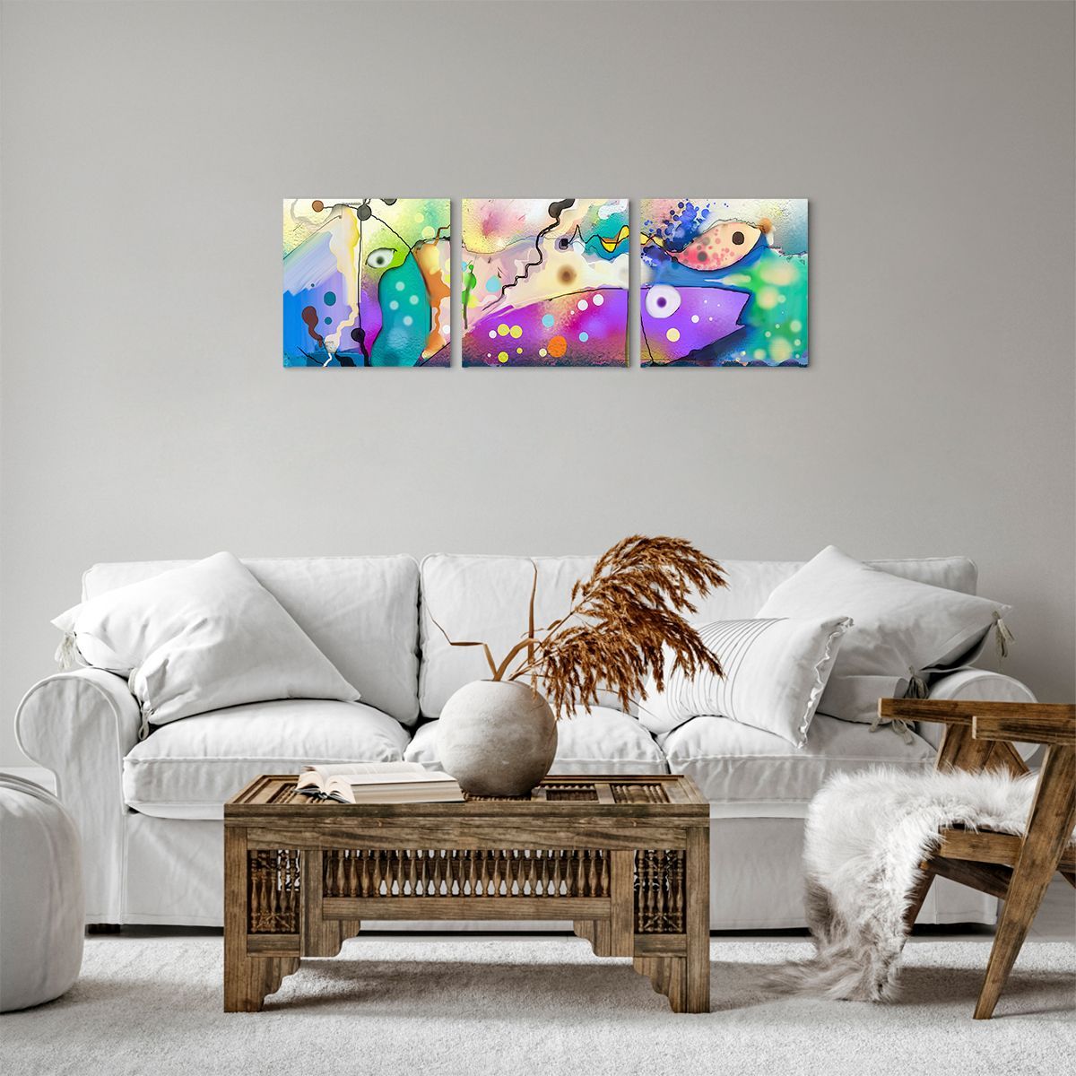 Obraz Na Płótnie - Ryby Pastele  - 90X30 Cm - Ca90X30-4096