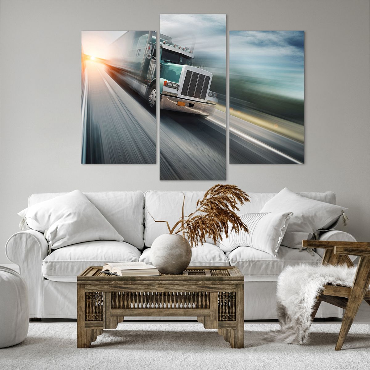 Obraz Na Płótnie - Ciężarówka Trasa - 130X100 Cm - Cb130X100-0182