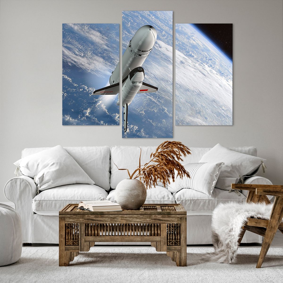 Obraz Na Płótnie - Sputnik Orbita - 130X100 Cm - Cb130X100-0496