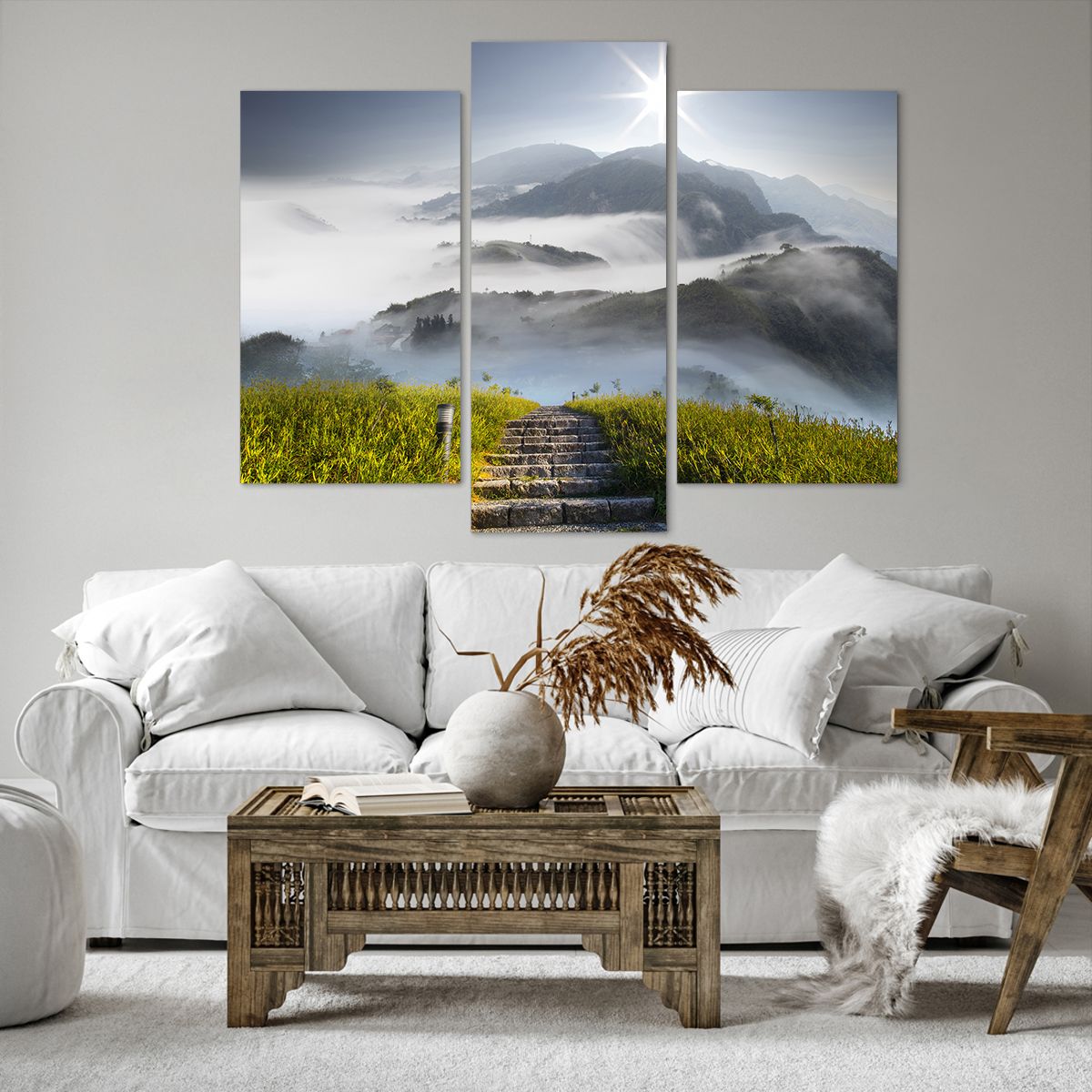 Obraz Na Płótnie - Góry Droga Mgła - 130X100 Cm - Cb130X100-2478