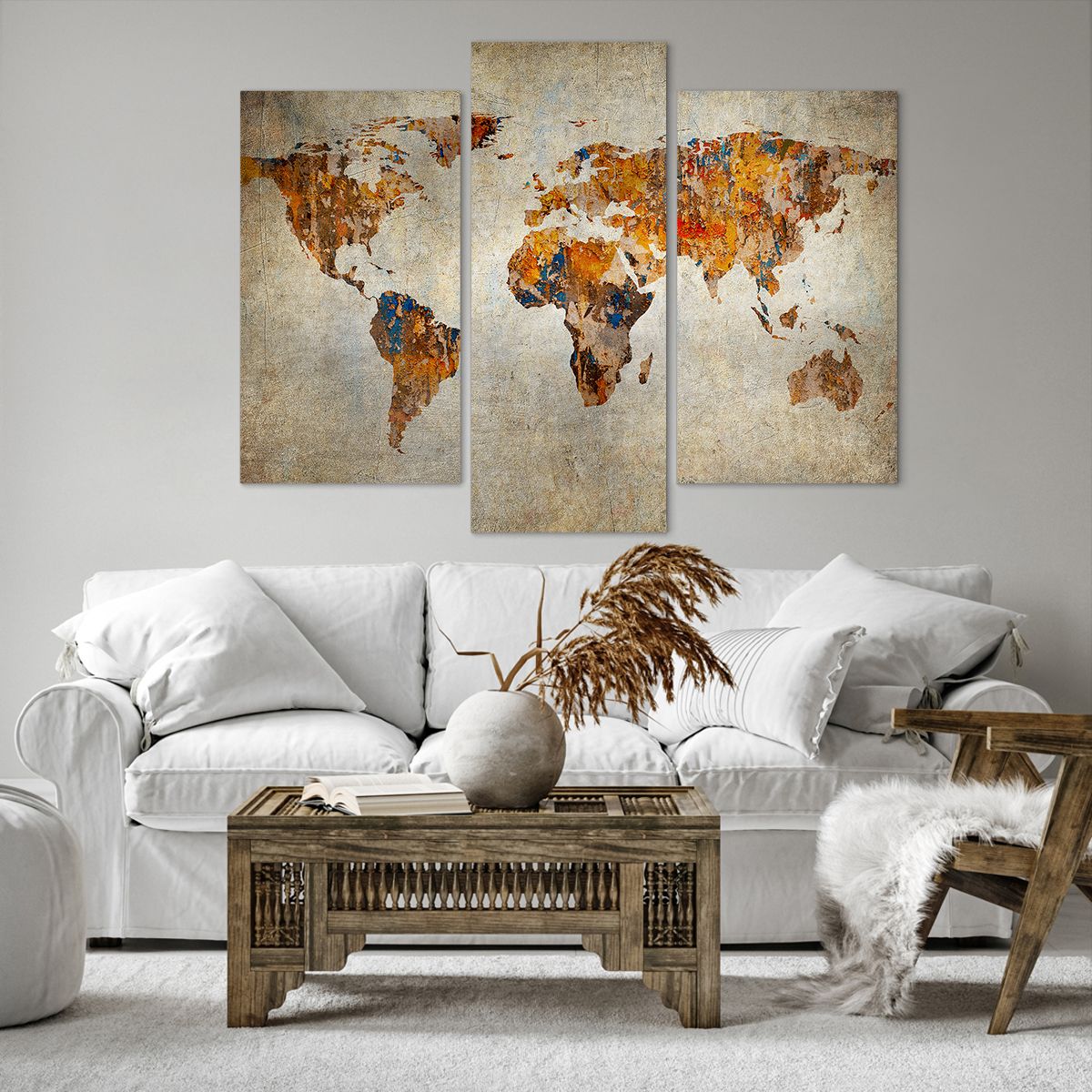 Obraz Na Płótnie - Mapa Kontynent - 130X100 Cm - Cb130X100-2783