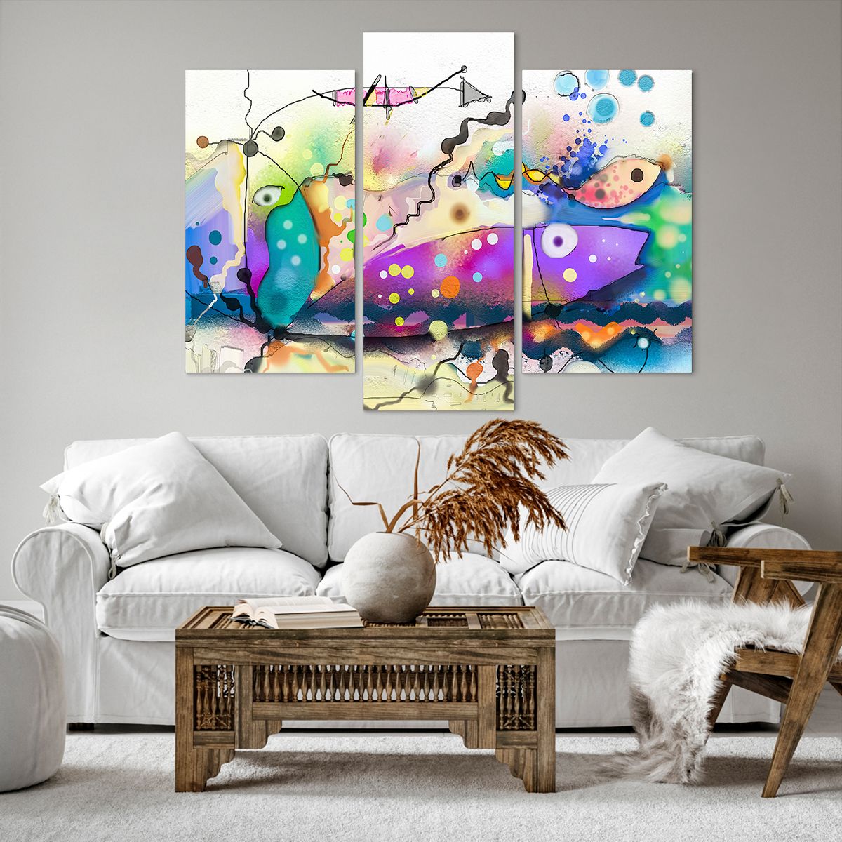 Obraz Na Płótnie - Ryby Pastele  - 130X100 Cm - Cb130X100-4096