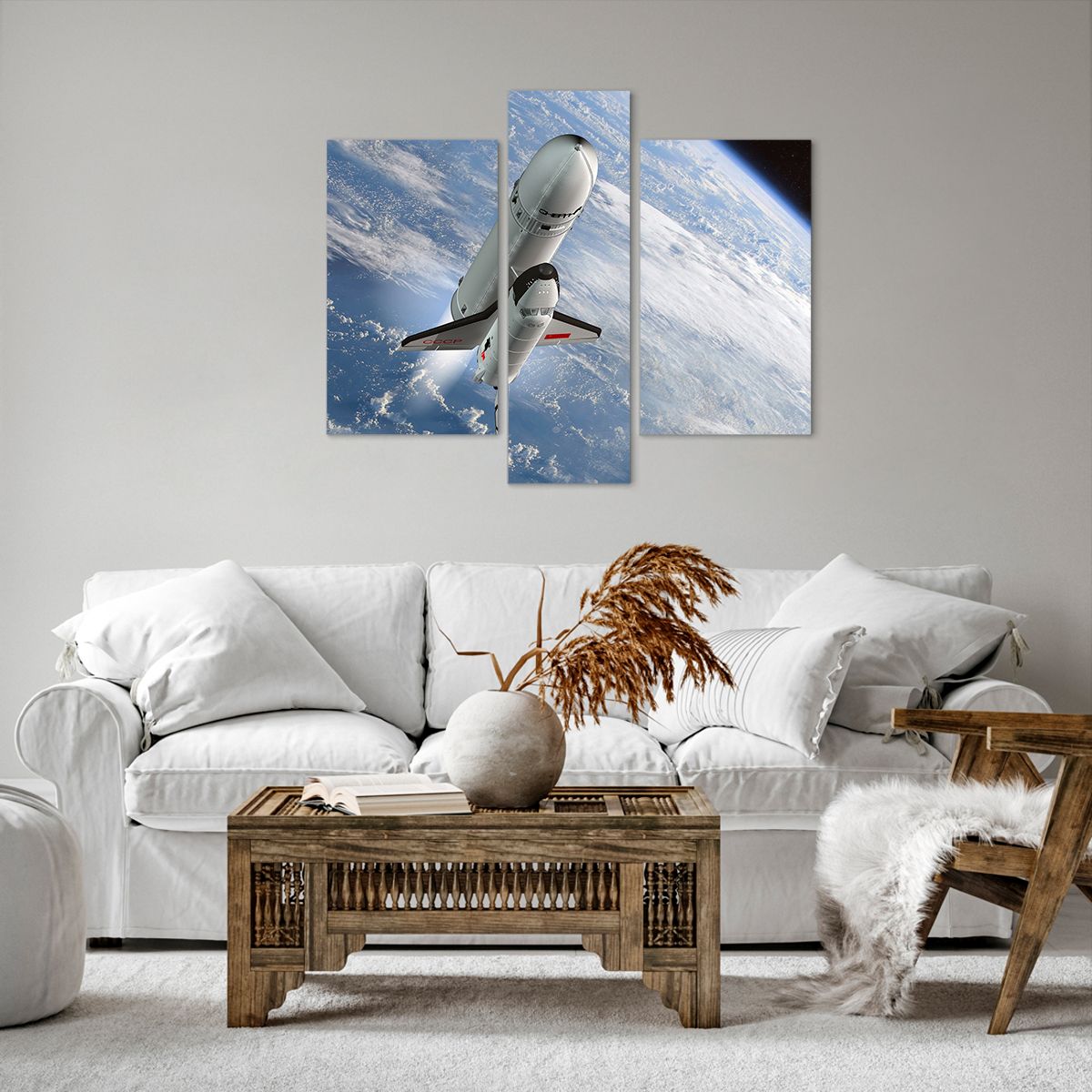Obraz Na Płótnie - Sputnik Orbita - 95X80 Cm - Cb95X80-0496
