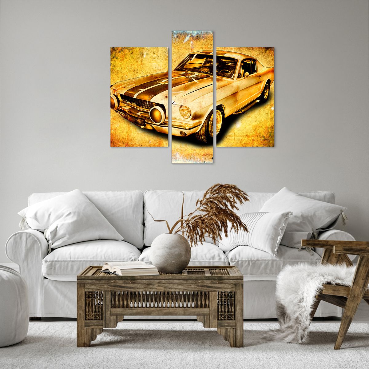 Obraz Na Płótnie - Samochód Sepia - 95X80 Cm - Cb95X80-0528