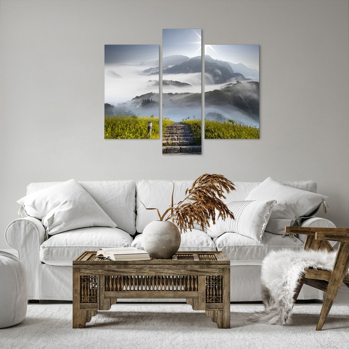 Obraz Na Płótnie - Góry Droga Mgła - 95X80 Cm - Cb95X80-2478