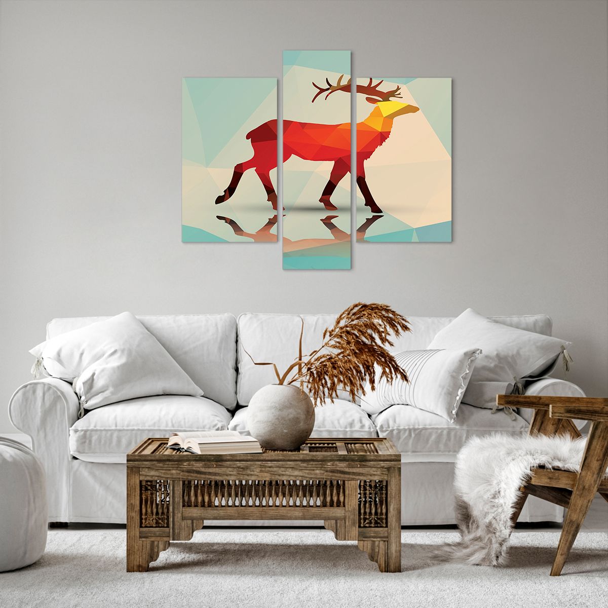Obraz Na Płótnie - Jeleń Rysunek - 95X80 Cm - Cb95X80-2811