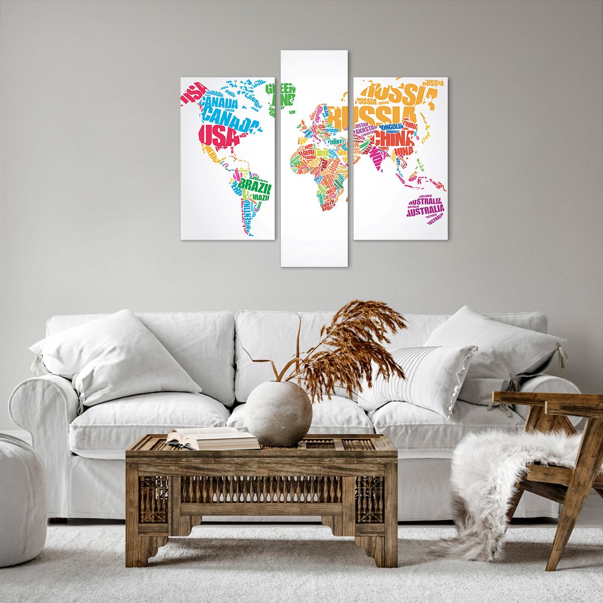 Obraz Na Płótnie - Mapa Kontynent - 95X80 Cm - Cb95X80-2860