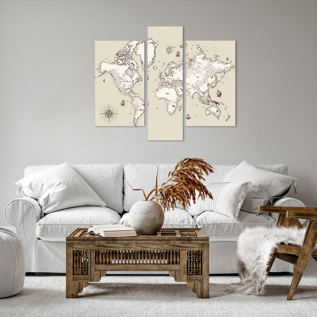 Obraz Na Płótnie - Mapa Kontynent - 95X80 Cm - Cb95X80-2910